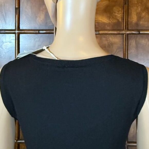 Marla Wynne Black Scoop Neck Side Ribbed Side Slit Sweater Tank - Picture 9 of 12
